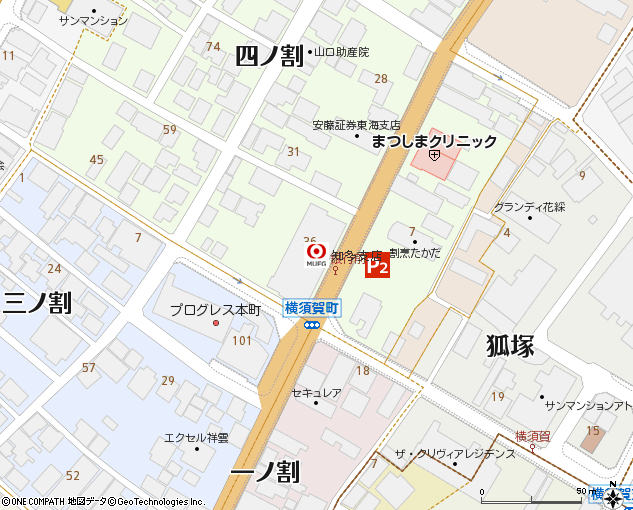知多支店付近の地図